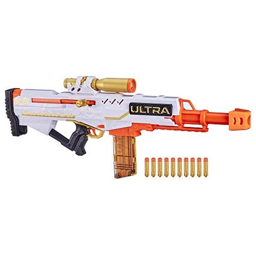 Photo 1 of MISSING PARTS****NERF Ultra Pharaoh Blaster with Premium Gold Accents, 10-Dart Clip, 10 Ultra Darts, Bolt Action, Compatible Only Ultra Darts
