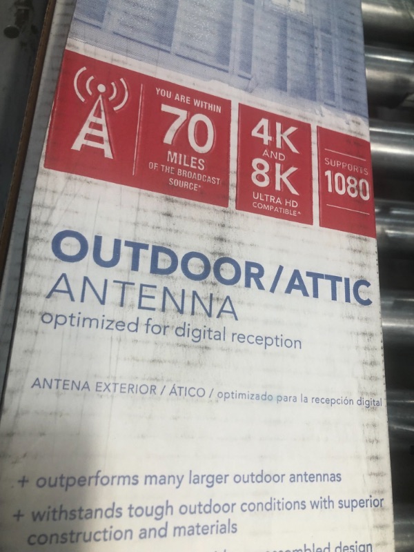 Photo 3 of **USED**
TV Antenna - RCA Outdoor Yagi Satellite HD Antenna with Over 70 Mile Range - Attic or Roof Mount TV Antenna, Long Range Digital OTA Antenna for Clear Reception, 4K 1080P Silver
