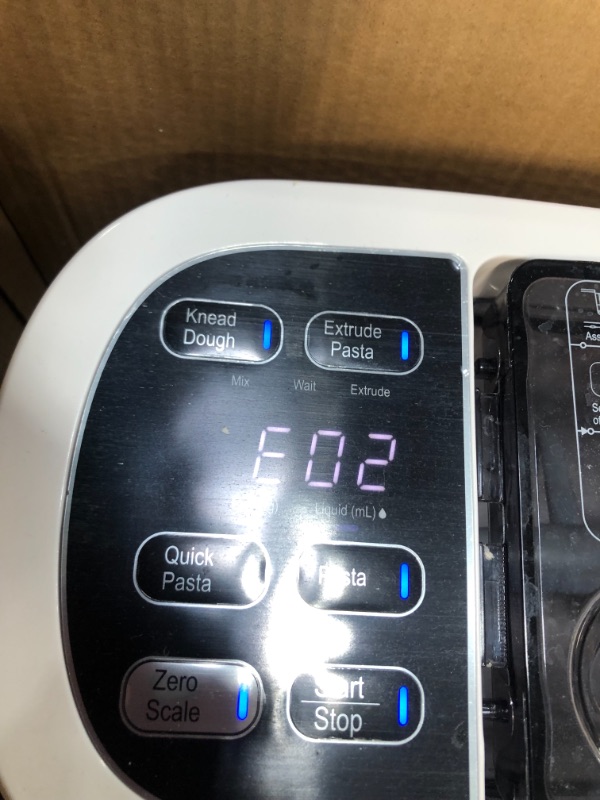 Photo 3 of **USED, SOME PARTS MISSING **PASTA MAKER SAYS "E02" WHEN BUTTONS ARE PRESSED**
Hamilton Beach Electric Pasta and Noodle Maker, Automatic, 7 Different Shapes, White (86650)
