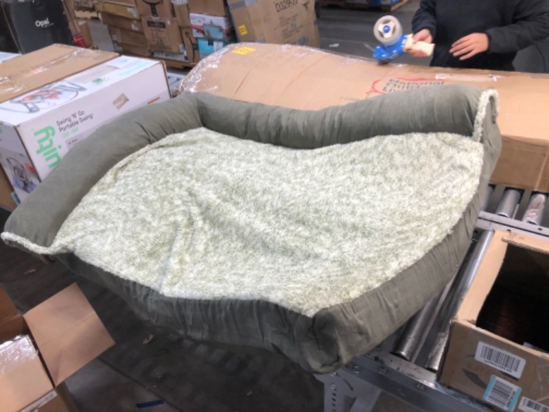 Photo 2 of **USED**
Furhaven Orthopedic CertiPUR-US Certified Foam Pet Beds for Small, Medium, and Large Dogs and Cats - Two-Tone L Chaise, Southwest Kilim Sofa, Faux Fur Velvet Sofa Dog Bed, and More
