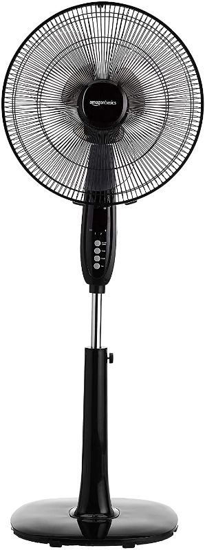 Photo 1 of **DOES NOT TURN ON**PARTS ONLY
Amazon Basics Oscillating Dual Blade Standing Pedestal Fan with Remote - 16-Inch, Black
