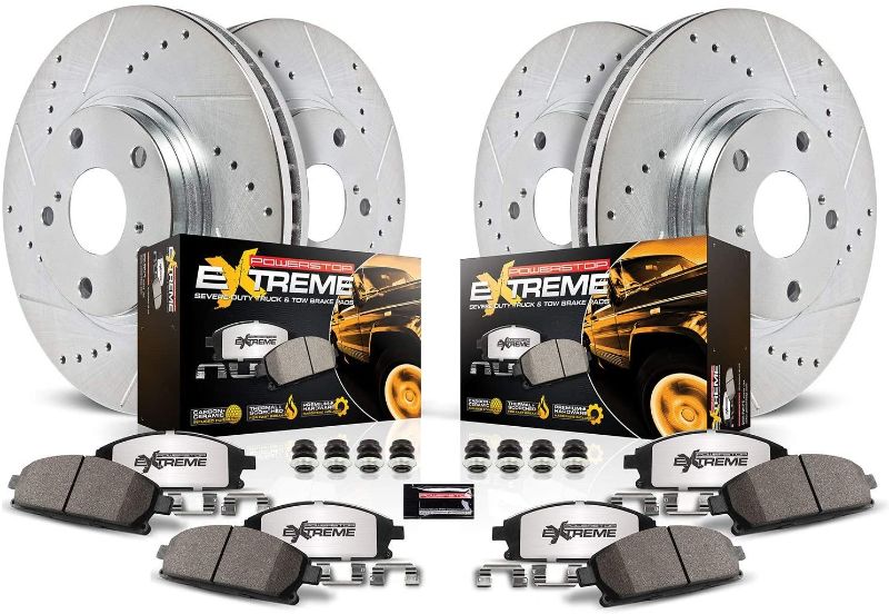 Photo 1 of **BACK REAR DRIVER AND BACK REAR PASSENGER ONLY**
Power Stop K1894-36 Front and Rear Z36 Truck & Tow Brake Kit, Carbon Fiber Ceramic Brake Pads and Drilled/Slotted Brake Rotors
