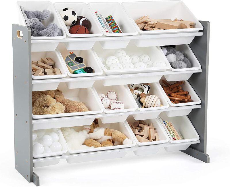 Photo 1 of Humble Crew Supersized Wood Toy Storage Organizer, Extra Large, Grey/White

//missing parts 
