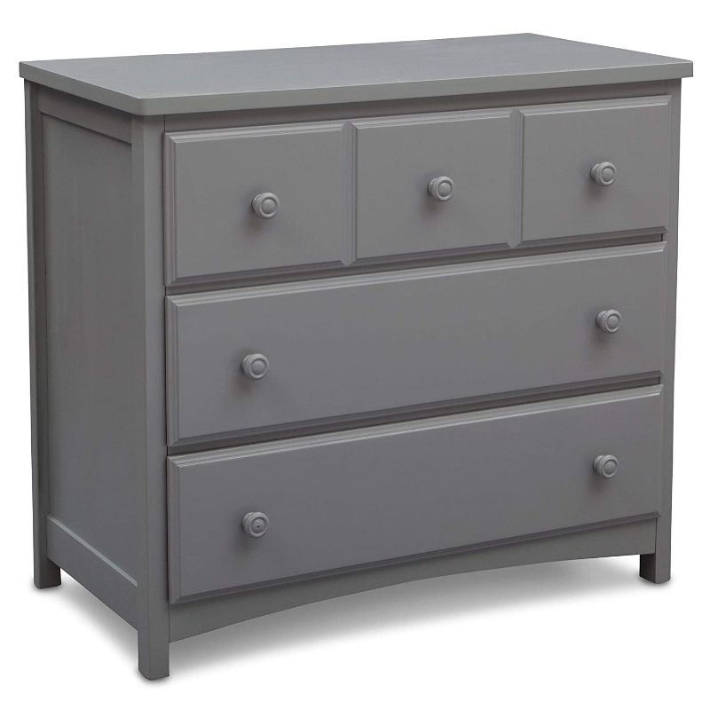 Photo 1 of **USED, MISSING HARDWARE, MISSING PANELS**
Delta Children 3 Drawer Dresser, Grey
