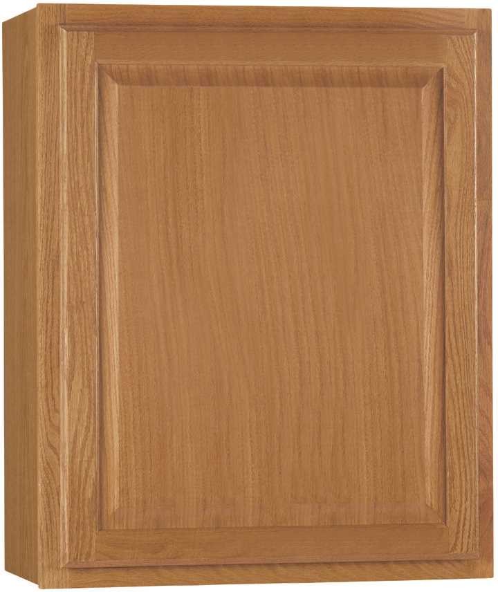Photo 1 of **CABINET DOOR DOES NOT CLOSE PROPERLY*BACK OF CABINET IS PARTIALLY DETACHED**
Hampton Bay Hampton Medium Oak Raised Panel Stock Assembled Wall Kitchen Cabinet (24 in. X 30 in. X 12 in.)