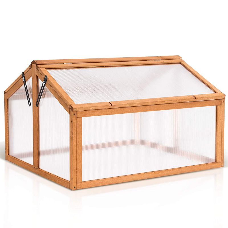 Photo 1 of **USED** MISSING PARTS**
MCombo Double Box Wooden Greenhouse Cold Frame Raised Plants Bed Protection 6057-0145
