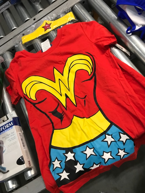 Photo 2 of Rubies Women's DC Comics Wonder Woman T-Shirt with Cape and Headband
size medium