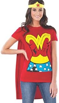 Photo 1 of Rubies Women's DC Comics Wonder Woman T-Shirt with Cape and Headband
size medium