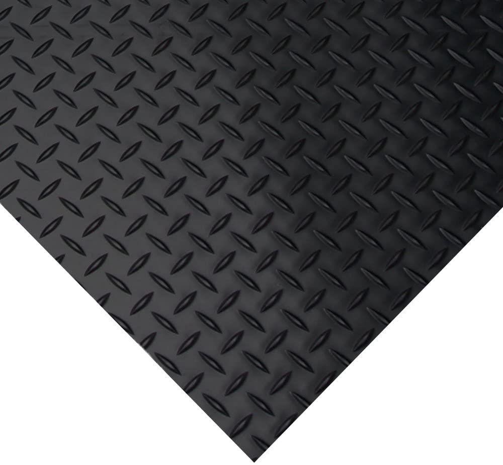 Photo 1 of **ACTUL RUBBER FLOORING IS DIFFERENT FROM STOCK PHOTO**
Rubber-Cal "Diamond Plate Rubber Flooring Rolls, 3mm x 4ft Wide Rolls
