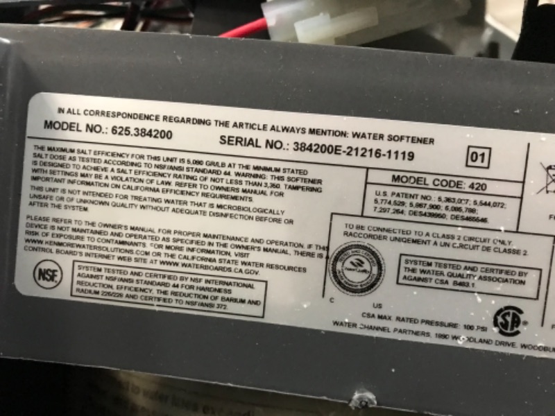 Photo 3 of **DAMAGE, PARTS ONLY**
Kenmore 350 Water Softener With High Flow Valve | Reduce Hardness Minerals & Clear Water Iron | Whole Home Water Softener | Easy To Install | Reduce Hard Water In Your Home
