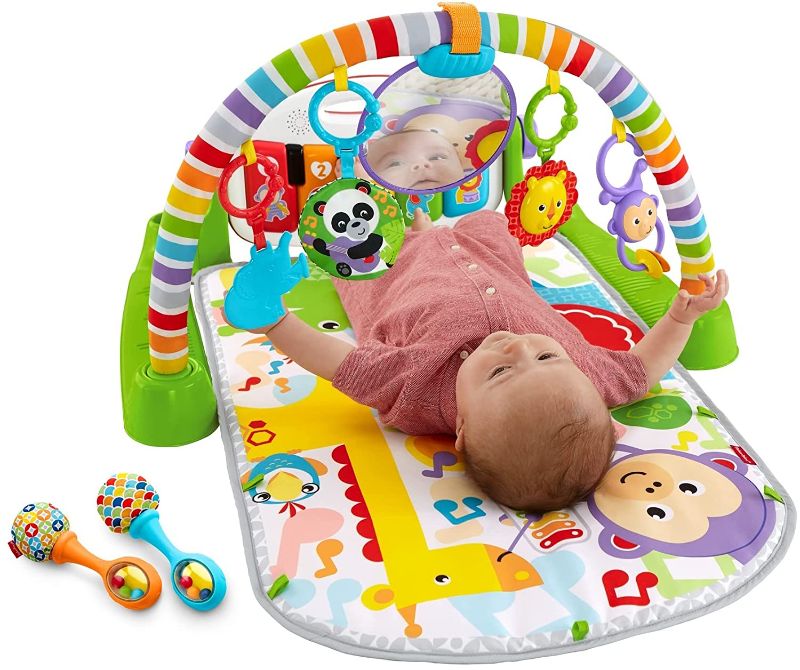 Photo 1 of DAMAGE**
Fisher-Price Deluxe Kick and Play Piano Gym and Maracas [Amazon Exclusive]
