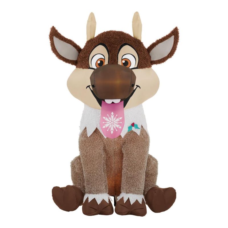 Photo 1 of *Dirty from previous use*
6 Ft Pre-Lit LED Disney Airblown Plush Baby Sven with Snowflake Christmas Inflatable