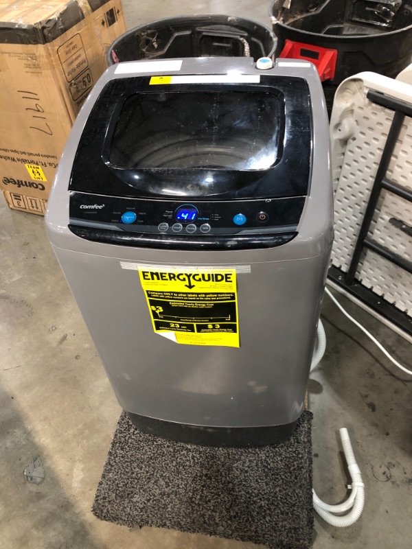 Photo 1 of COMFEE' Portable Washing Machine, 0.9 Cu.ft Compact Washer with LED Display, 5 Wash Cycles, 2 Built-in Rollers, Space Saving Full-Automatic Washer, Id

//TESTED AND FUNCTIONAL, MINOR COSMETIC DAMAGE 
