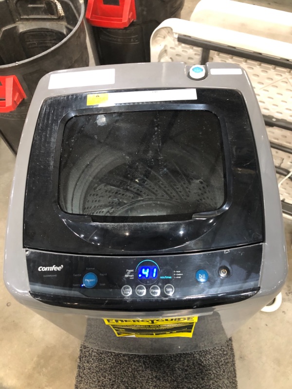 Photo 6 of COMFEE' Portable Washing Machine, 0.9 Cu.ft Compact Washer with LED Display, 5 Wash Cycles, 2 Built-in Rollers, Space Saving Full-Automatic Washer, Id

//TESTED AND FUNCTIONAL, MINOR COSMETIC DAMAGE 
