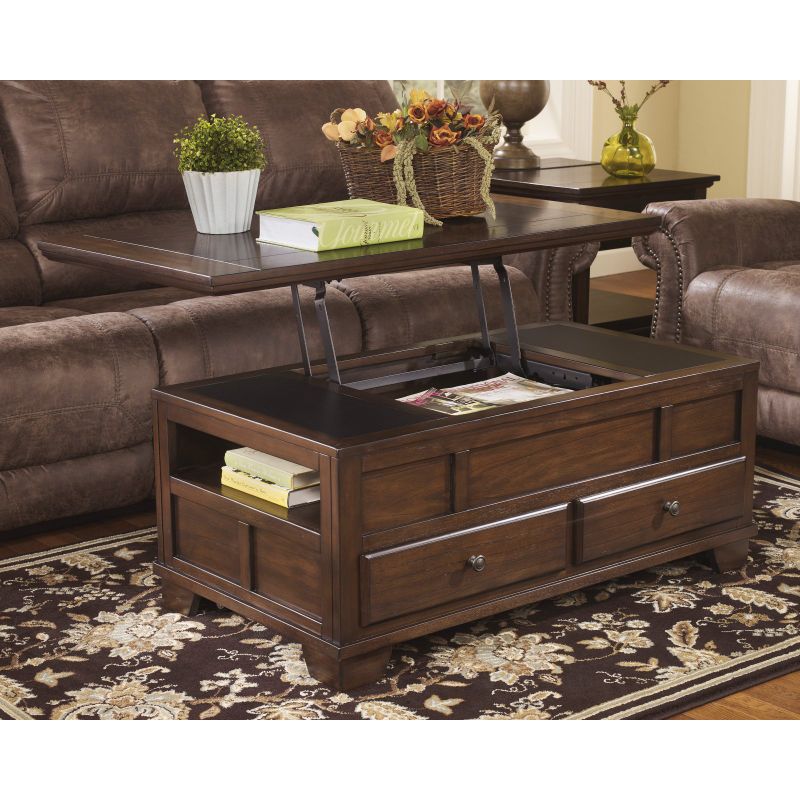 Photo 1 of Gately Collection T845-9 Lift Top Cocktail Table in Medium Brown
