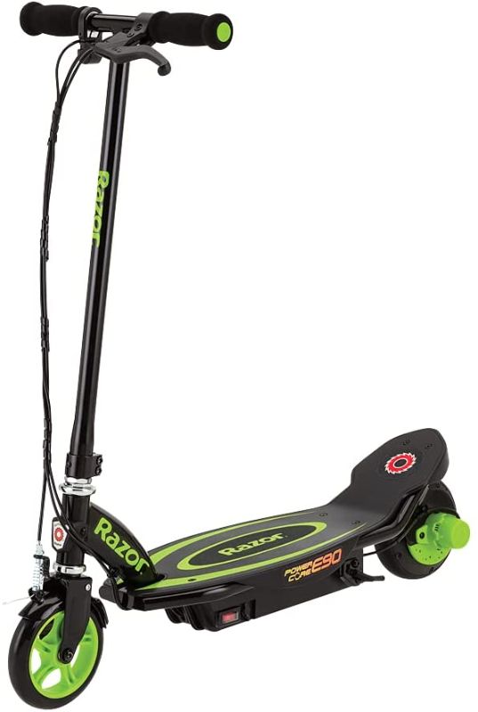 Photo 1 of Razor Power Core E90 Electric Scooter - Hub Motor, Up to 10 mph and 80 min Ride Time, for Kids 8 and Up
//MINOR COSMETIC DAMAGE FROM PREVIOUS USE//
