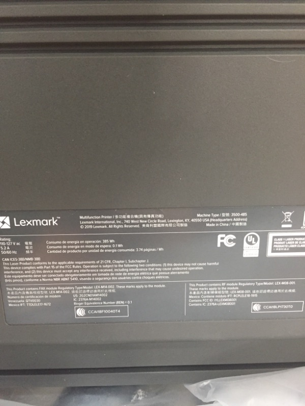 Photo 5 of //TESTED AND NONFUNCTIONAL, MAJOR DAMAGE TO FRONT OF PRINTER, PARTS ONLY //Lexmark MC2425ADW Multifunction Color Laser Printer
