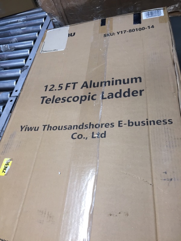 Photo 2 of (12.5Ft/3.8M) Telescoping Ladders?EN131Standards Multi-Purpose Folding Aluminum Extension Ladder