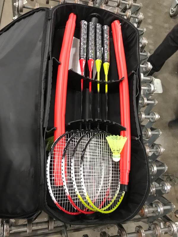 Photo 1 of **parts only ** Zume Games Portable Badminton Set with Freestanding Base – Sets Up on Any Surface in Seconds – No Tools or Stakes Required