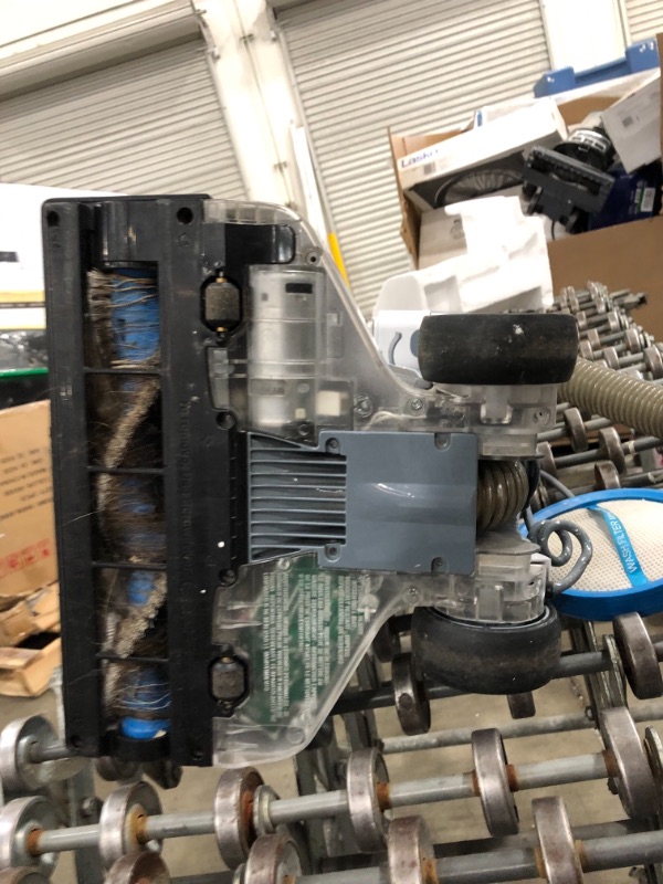 Photo 3 of Hoover React QuickLift Bagless Upright Corded Vacuum Cleaner, for Allergens and Pets, UH73301, White **POWERS ON. MISSING EXTENDABLE WAND AND ACCESSORIES. BRUSHES DONT SPIN.