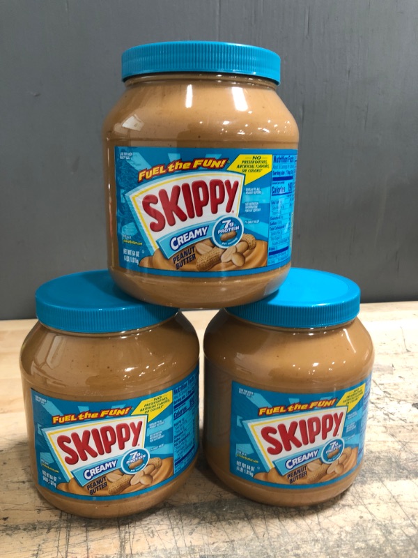 Photo 2 of (X3) Skippy Creamy Peanut Butter, 64 Ounce
EX:08/07/2022