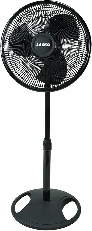 Photo 1 of **DOES NOT WORK** Lasko FBA_2521 Oscillating Adjustable 16-inch Standing Pedestal Fan for Indoor, Bedroom, Living Room, Home Office & College Dorm Use, 1-Pack, Black Basic
