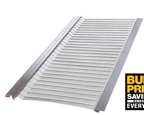 Photo 1 of 4 SETS -4 ft. L x 5 in. W Stainless Steel Micro-Mesh Gutter Guard (3-Pack) IN TOTAL 12
