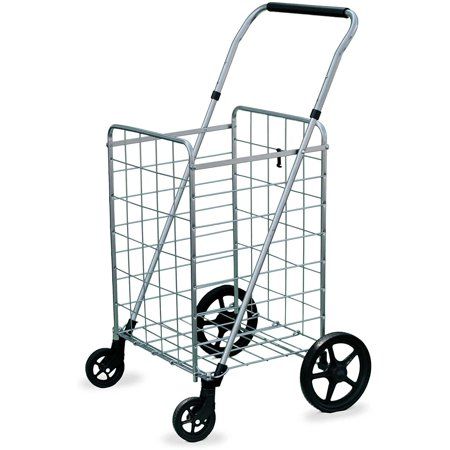 Photo 1 of **INCOMPLETE*** Wellmax Grocery Shopping Cart with Swivel Wheels, Foldable and Collapsible Utility Cart with Adjustable Height Handle, Heavy Duty Light Weight Trolley
