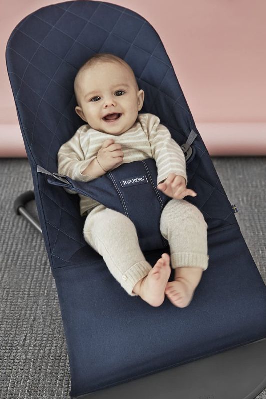 Photo 1 of BabyBjörn Bouncer Bliss, Cotton, Midnight Blue
