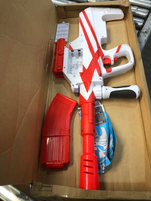 Photo 2 of **INCOMPLETE**
NERF Fortnite B-AR Motorized Dart Blaster -- Fortnite Converge Wrap, Motorized 10-Dart Blasting, 10-Dart Clip, 10 Official Elite Darts, BATTERY REQUIRED 
