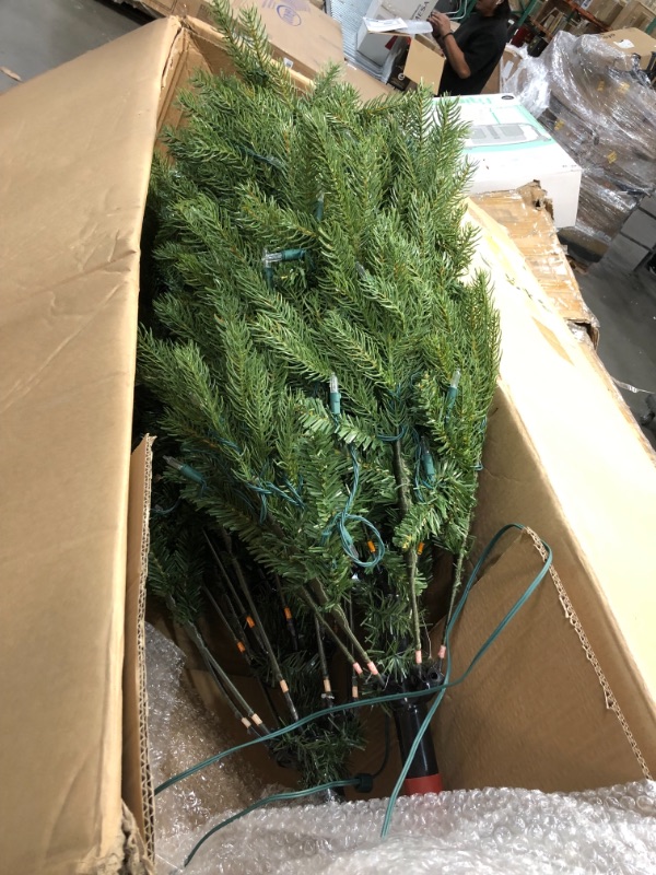 Photo 4 of **DAMAGED**
National Tree Company White Prelit LED Green Fir Christmas Tree, 7.5'
