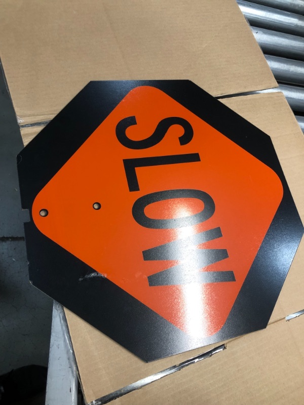 Photo 3 of **INCOPLETE**
One Double Sided Stop/Slow Sign Safe-T-Paddle, Lightweight Durable Hardboard Traffic Safety Sign, 18" x 18" Octagon, PS1 (1-Pack)
