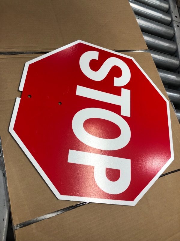 Photo 2 of **INCOPLETE**
One Double Sided Stop/Slow Sign Safe-T-Paddle, Lightweight Durable Hardboard Traffic Safety Sign, 18" x 18" Octagon, PS1 (1-Pack)
