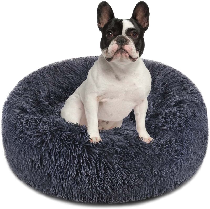 Photo 1 of 32" Dog Bed, Large Donut Bed for Medium Large Dogs, Fluffy Calming Round Bed for Pets
