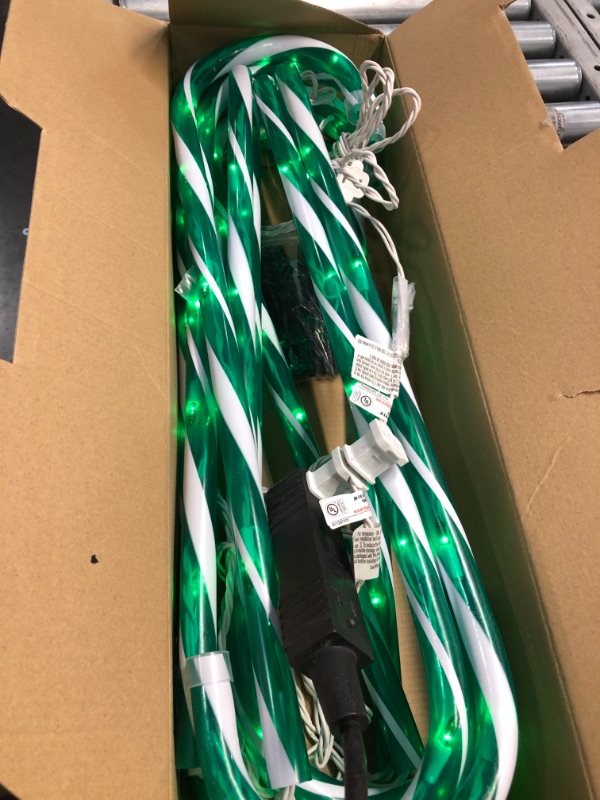 Photo 1 of 22" Christmas Candy Cane Lights - 10 Pack Christmas Pathway Markers Outdoor Decorations, Candy Cane Decorations Lights for Yard, Walkway, Lawn, Garden, Xmas Outside/Indoor Ornaments, Green
