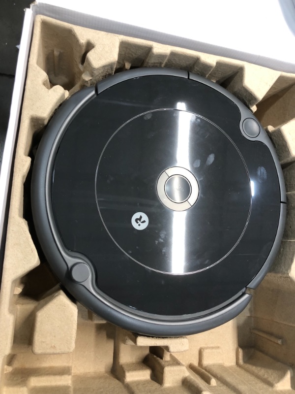 Photo 2 of **DAMAGED**
iRobot Roomba 694 Robot Vacuum-Wi-Fi Connectivity, Good for Pet Hair, Carpets, Hard Floors, Self-Charging

