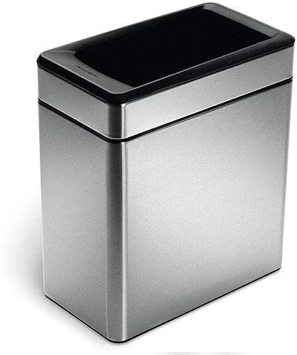 Photo 1 of **DAMAGED**
simplehuman 10 Liter / 2.6 Gallon Profile Open Trash Can, Brushed Stainless Steel

