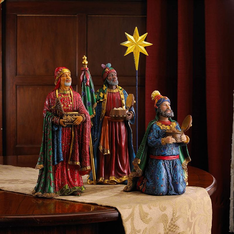 Photo 1 of 16 Piece Deluxe Edition Christmas Nativity Set with Real Frankincense Gold and Myrrh - 10 inch Scale
