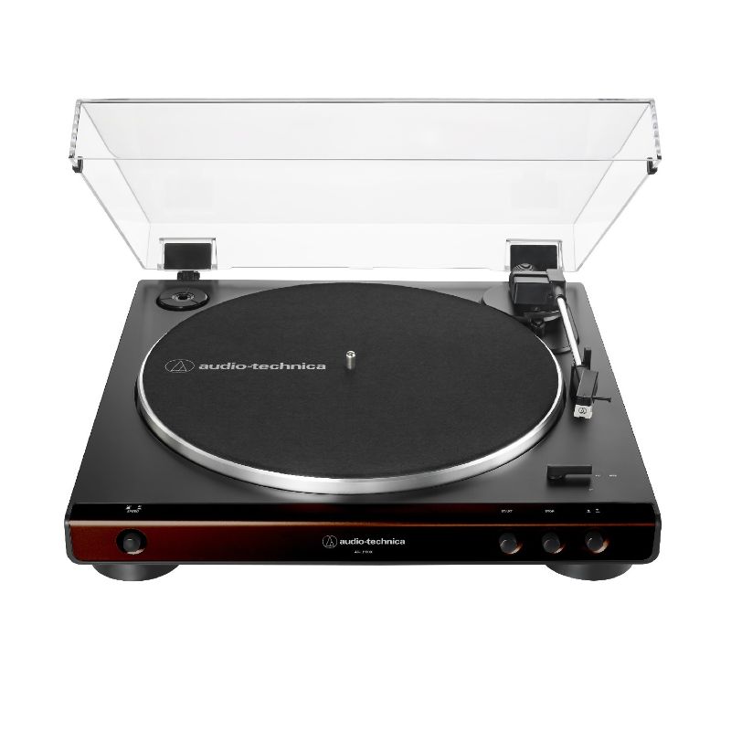 Photo 1 of Audio-Technica at-LP60X-BW Fully Automatic Belt-Drive Turntable, Brown
