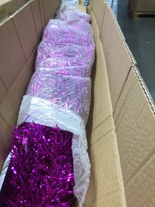 Photo 2 of ** NON FUCTYIONAL LIGHTS**
National Tree Company Pre-Lit Artificial Christmas Tree, Pink Tinsel, White Lights, Includes Stand, 4 feet
