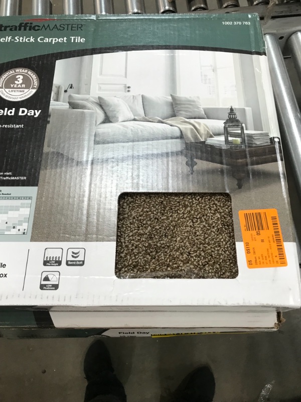 Photo 2 of 2 CASES TrafficMaster Field Day Rollins Twist Residential 18 in. X 18 in. Peel and Stick Carpet Tile (10 Tiles/Case)
