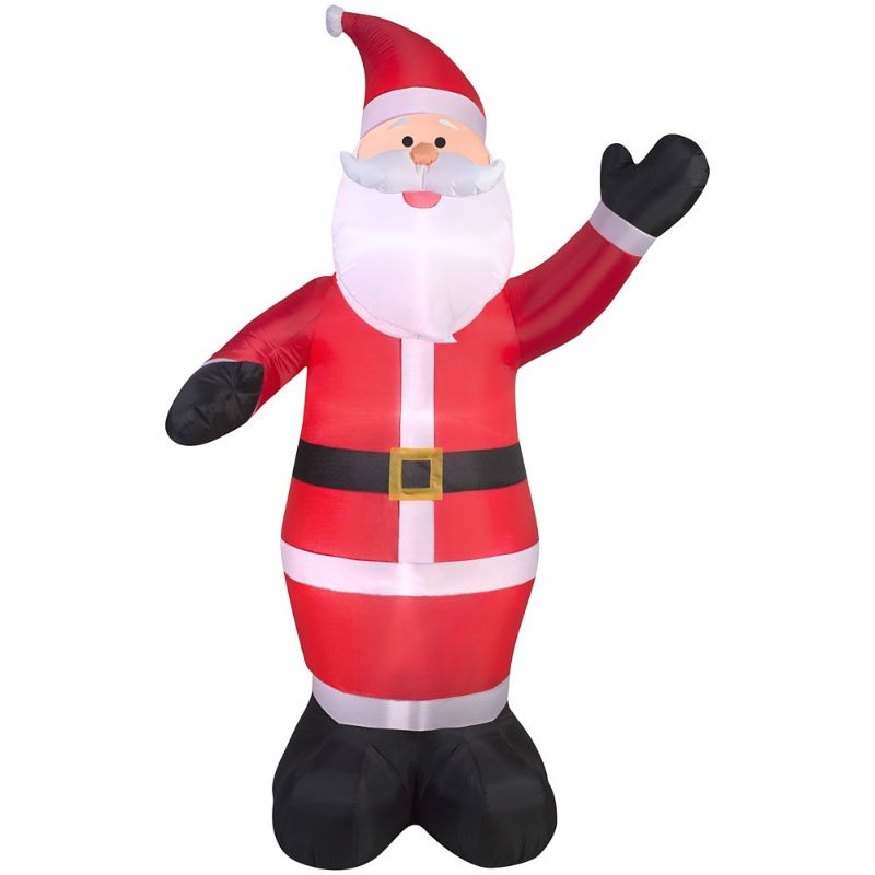 Photo 1 of 9 ft Pre-Lit LED Giant-Sized Santa Christmas Inflatable**NON FUNCTIONAL** & 6 ft Pre-Lit LED Animated Airblown Shivering Reindeer Christmas Inflatable** WORKING***
