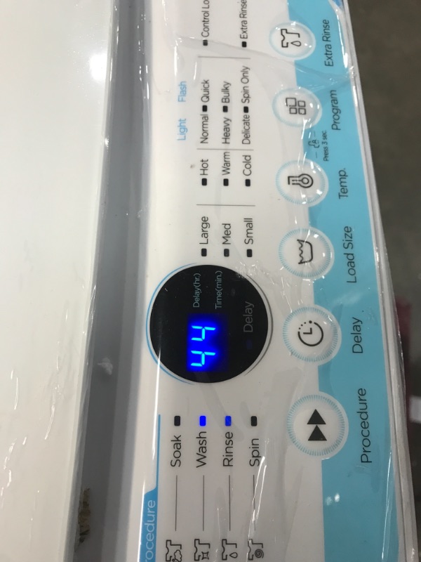 Photo 6 of Comfee’ 1.6 CU.FT Portable Washing Machine, 11lbs Capacity Fully Automatic Compact Washer with Wheels, 6 Wash Programs Laundry Washer with Drain DENTED IN FRONT.