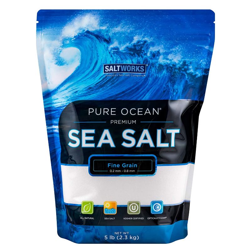 Photo 1 of 2 BAGS OF SaltWorks Pure Ocean Sea Salt, Fine Grain, 5 Pound Bag 
