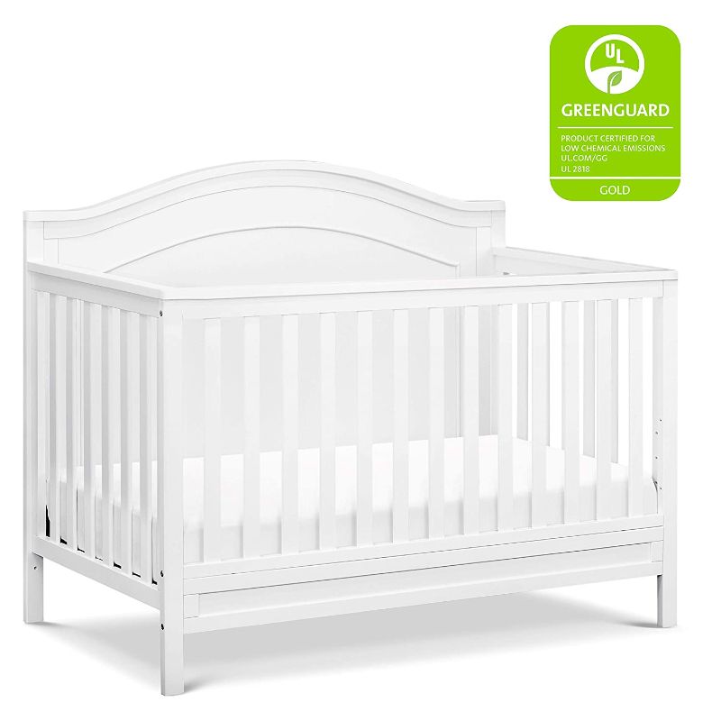 Photo 1 of DaVinci Charlie 4-in-1 Convertible Crib in White, Greenguard Gold Certified
