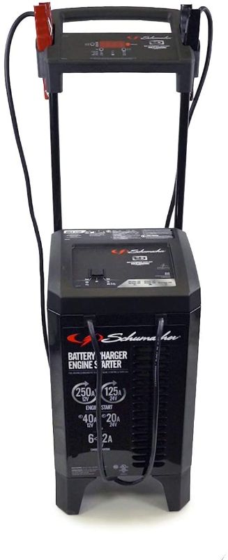 Photo 1 of Schumacher Battery Charger with Engine Starter, Boost, and Maintainer - 250 Amp/40 Amp, 12V/24V - for Cars, Trucks, SUVs, Marine Vehicles, RVs
