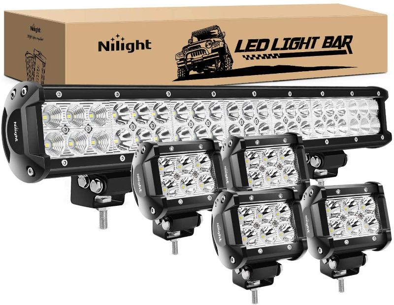 Photo 1 of Nilight - ZH003 20Inch 126W Spot Flood Combo Led Light Bar 4PCS 4Inch 18W Spot LED Pods Fog Lights for Jeep Wrangler Boat Truck Tractor Trailer Off-Road