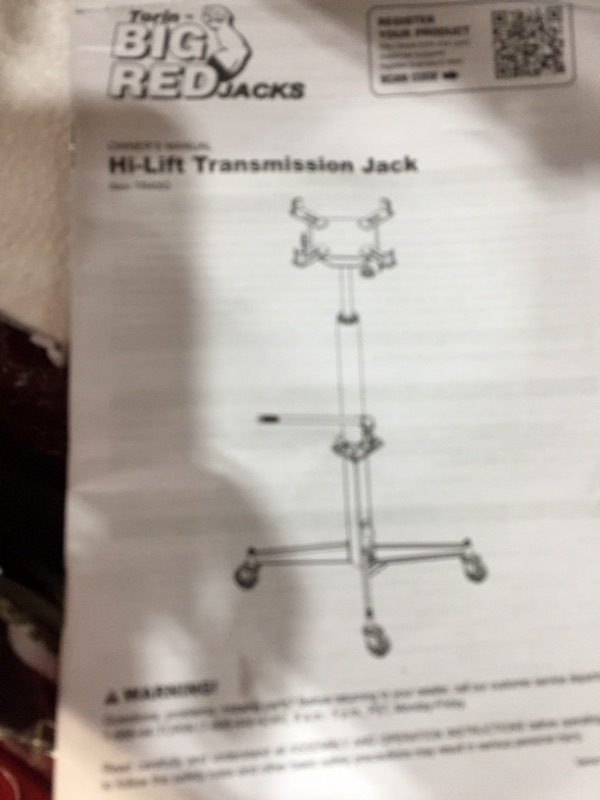 Photo 2 of Torin TR4053 Pedestal Transmission Jack - 1/2 Ton Capacity