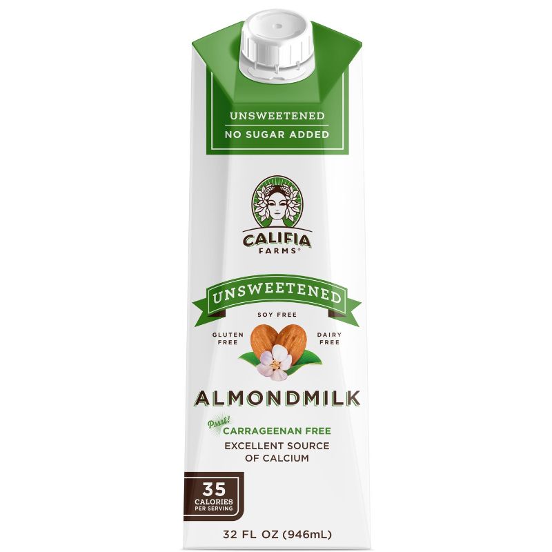 Photo 1 of (6 pack) Califia Farms Shelf Stable Unsweetened Almondmilk, 32 Oz | Dairy Free | Whole30 | Keto | Vegan | Plant Based | Nut Milk | Non-GMO BB APR 30 2022