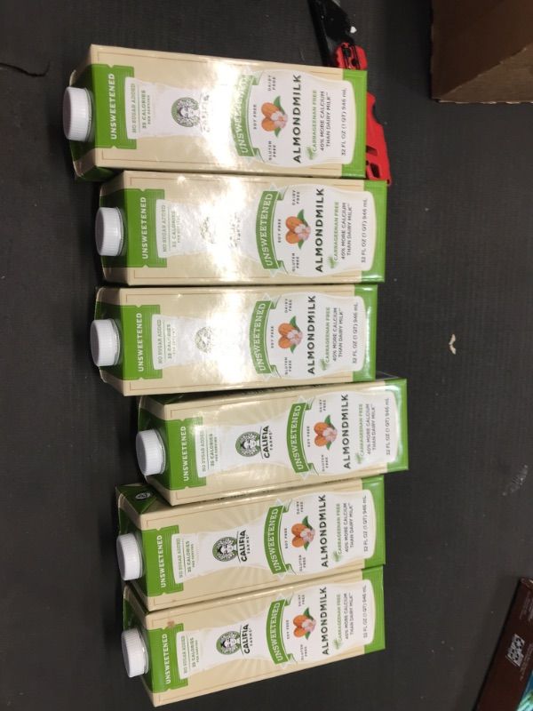 Photo 2 of (6 pack) Califia Farms Shelf Stable Unsweetened Almondmilk, 32 Oz | Dairy Free | Whole30 | Keto | Vegan | Plant Based | Nut Milk | Non-GMO BB APR 30 2022